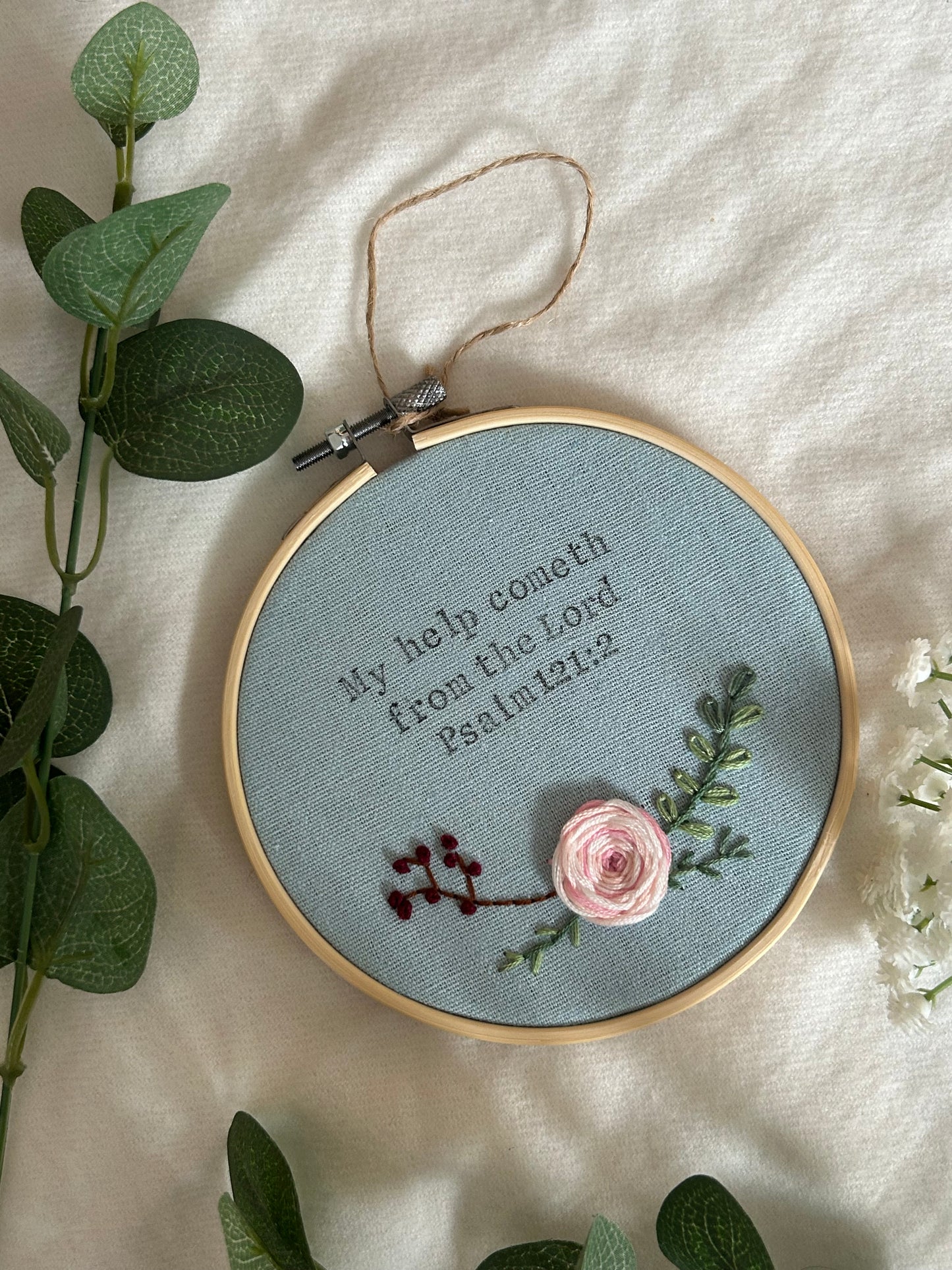 ‘My help cometh from the Lord’ 5” hoop