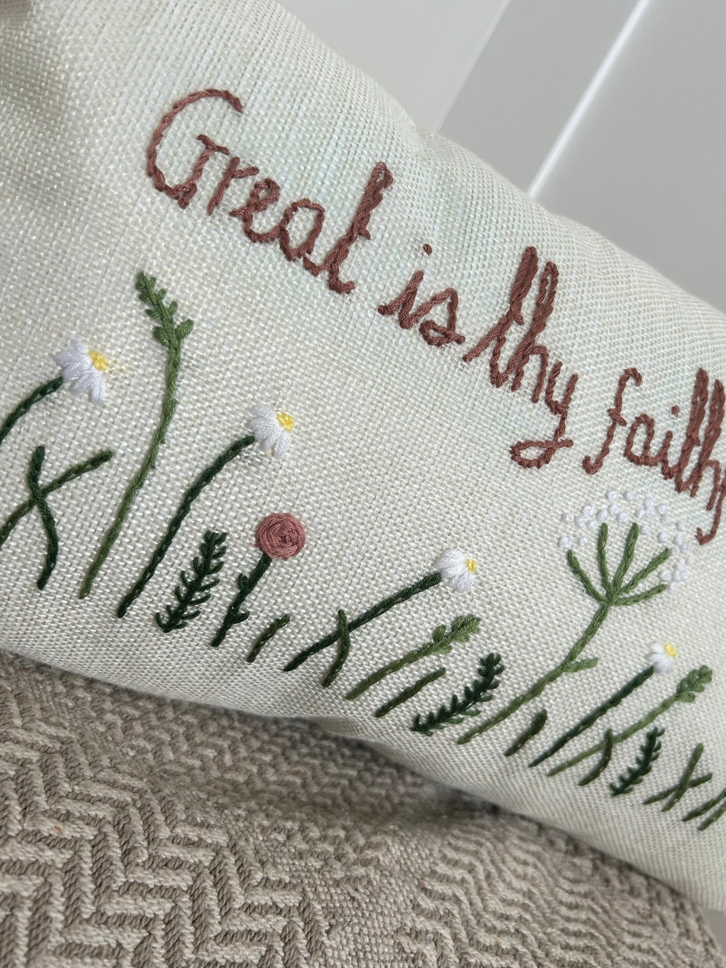‘Great is thy faithfulness’ cushion