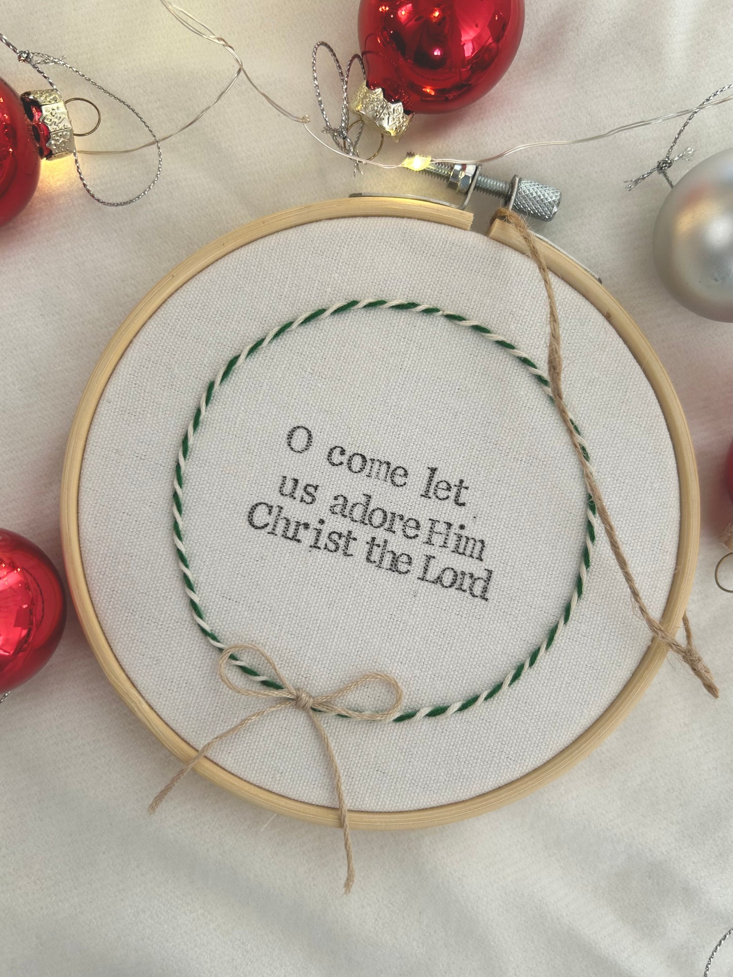 ‘O come let us adore Him’ hoop