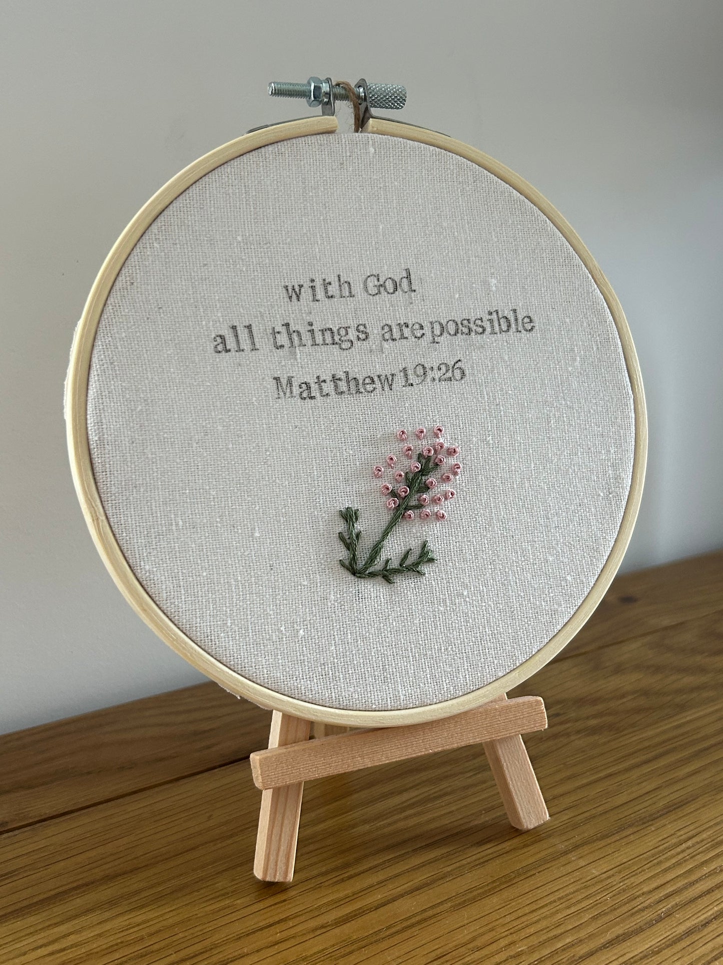 ‘With God’ 6” embroidered hoop