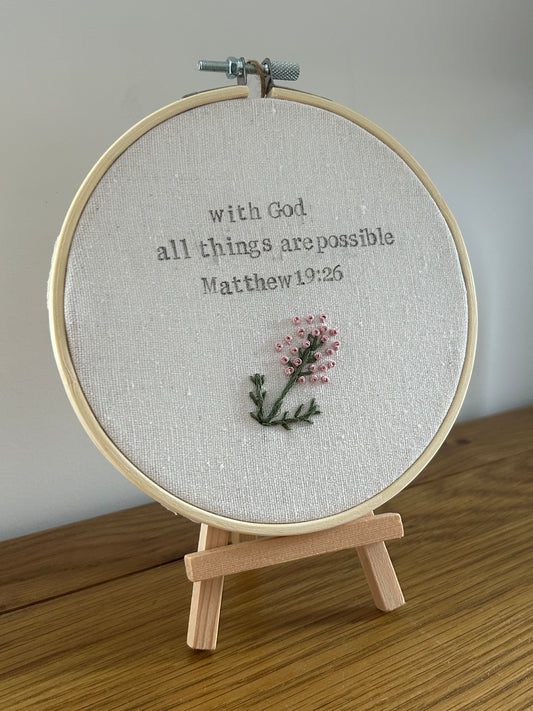 ‘With God’ 6” embroidered hoop