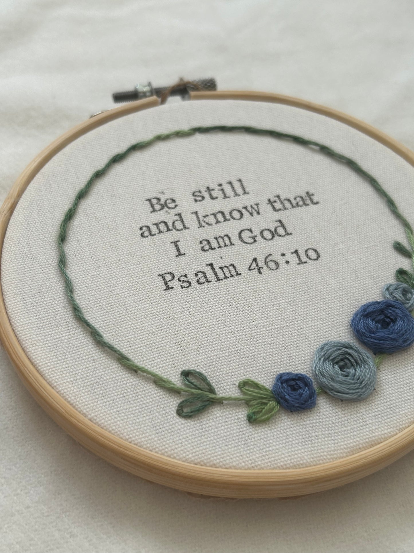 ‘Be still and know…’ 5” embroidered hoop