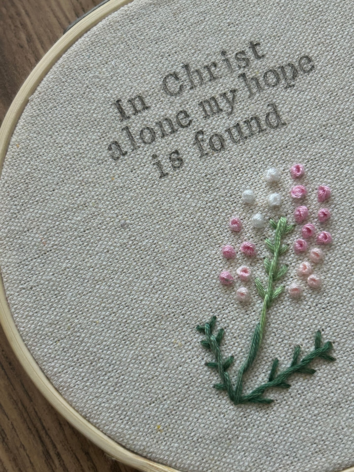 ‘In Christ alone’ 5” hoop