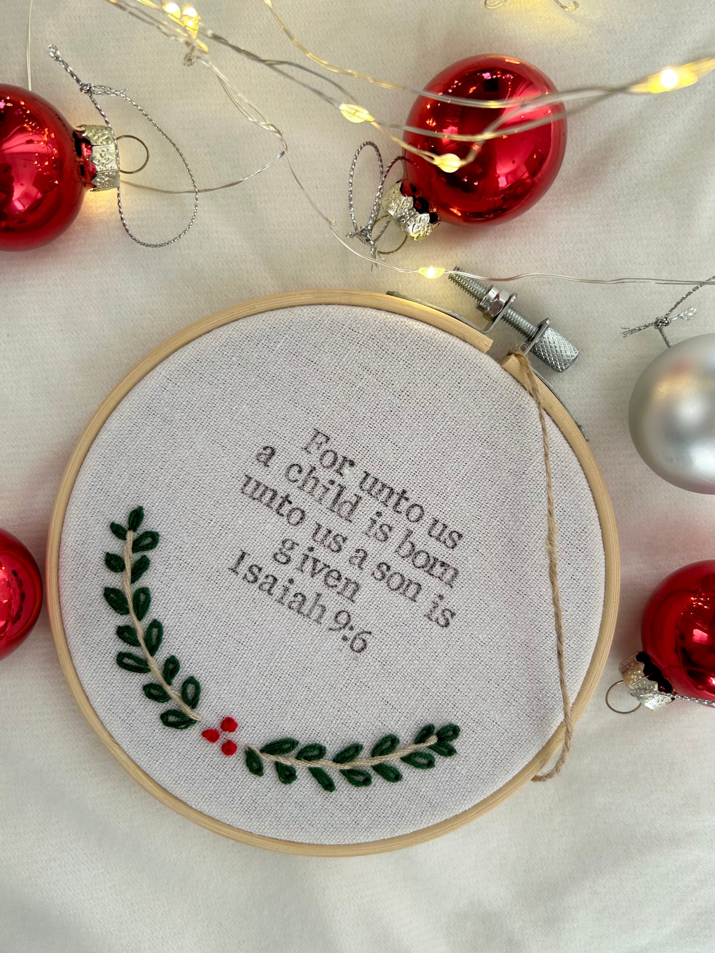 ‘For unto us a child is born’ 5” hoop