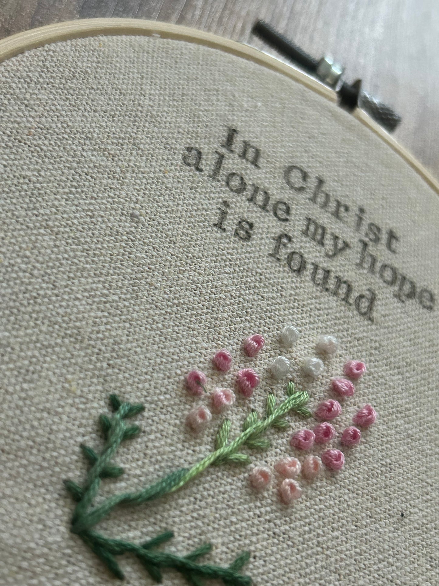 ‘In Christ alone’ 5” hoop
