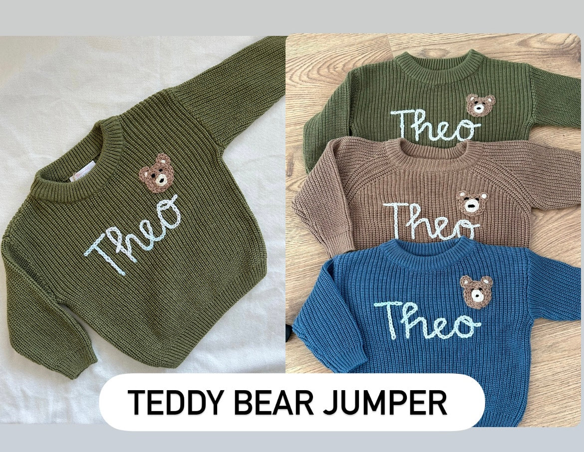 Personalised baby name embroidered jumper