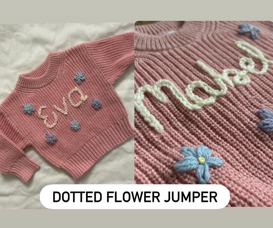 Personalised baby name embroidered jumper