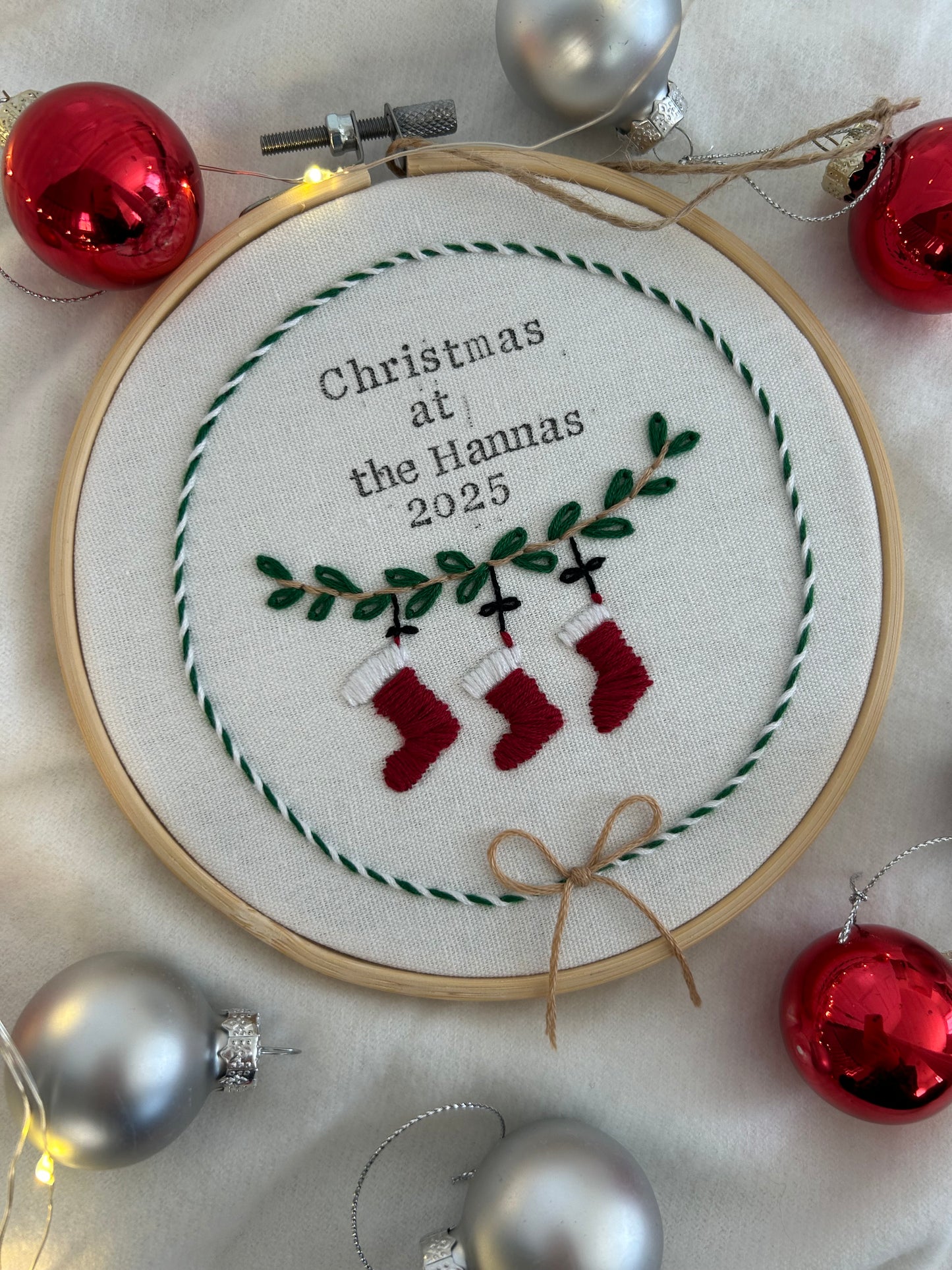 ‘Christmas at the …’ Personalised 6” hoop