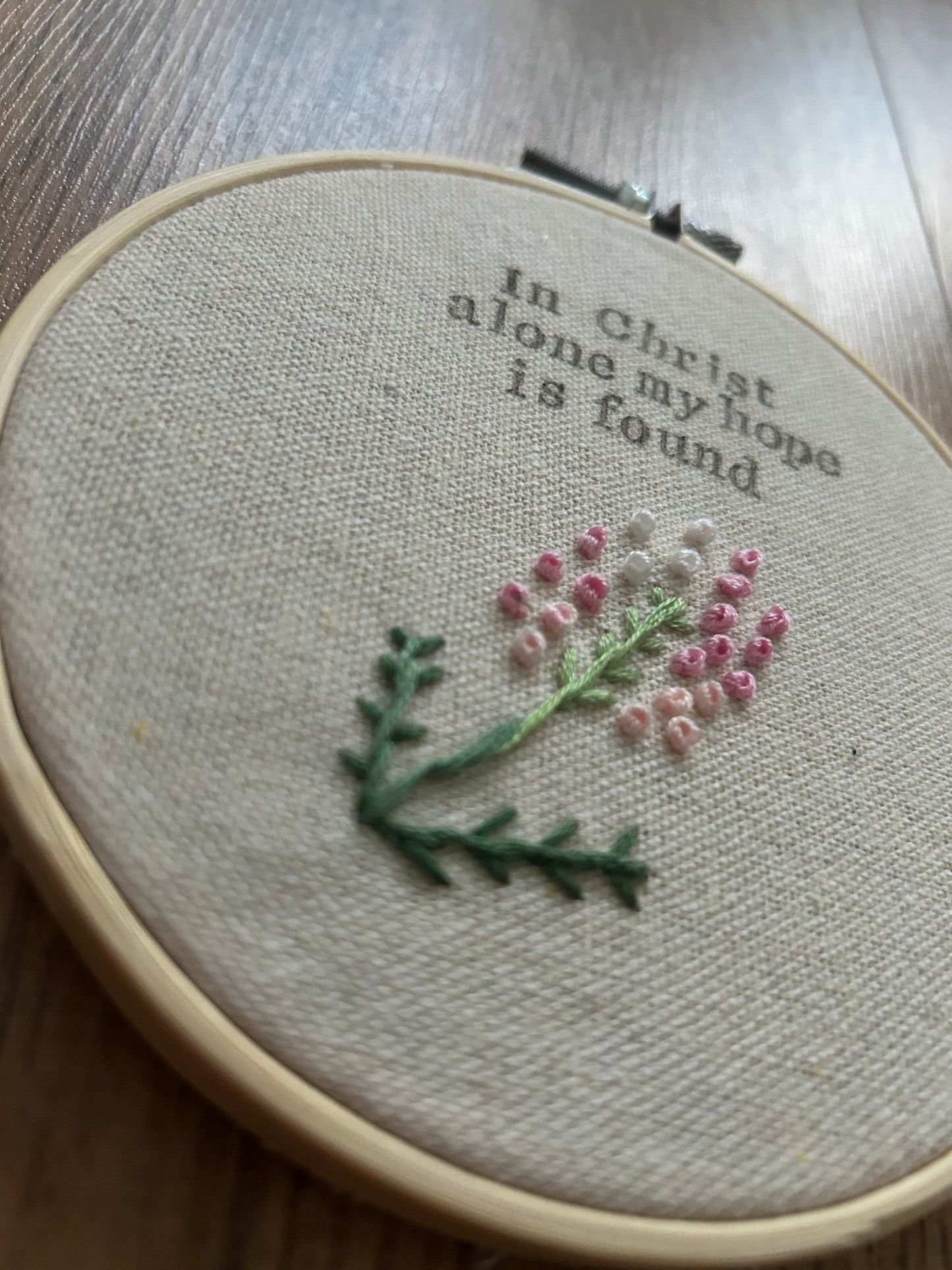 ‘In Christ alone’ 5” hoop