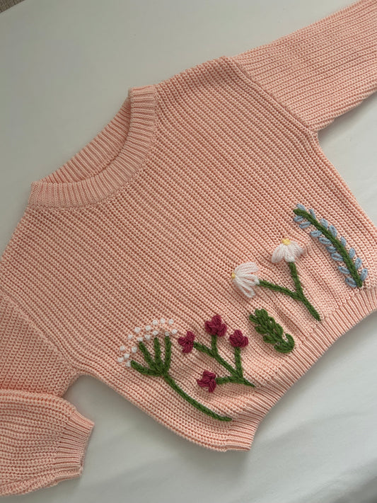 Peach embroidered baby’s jumper