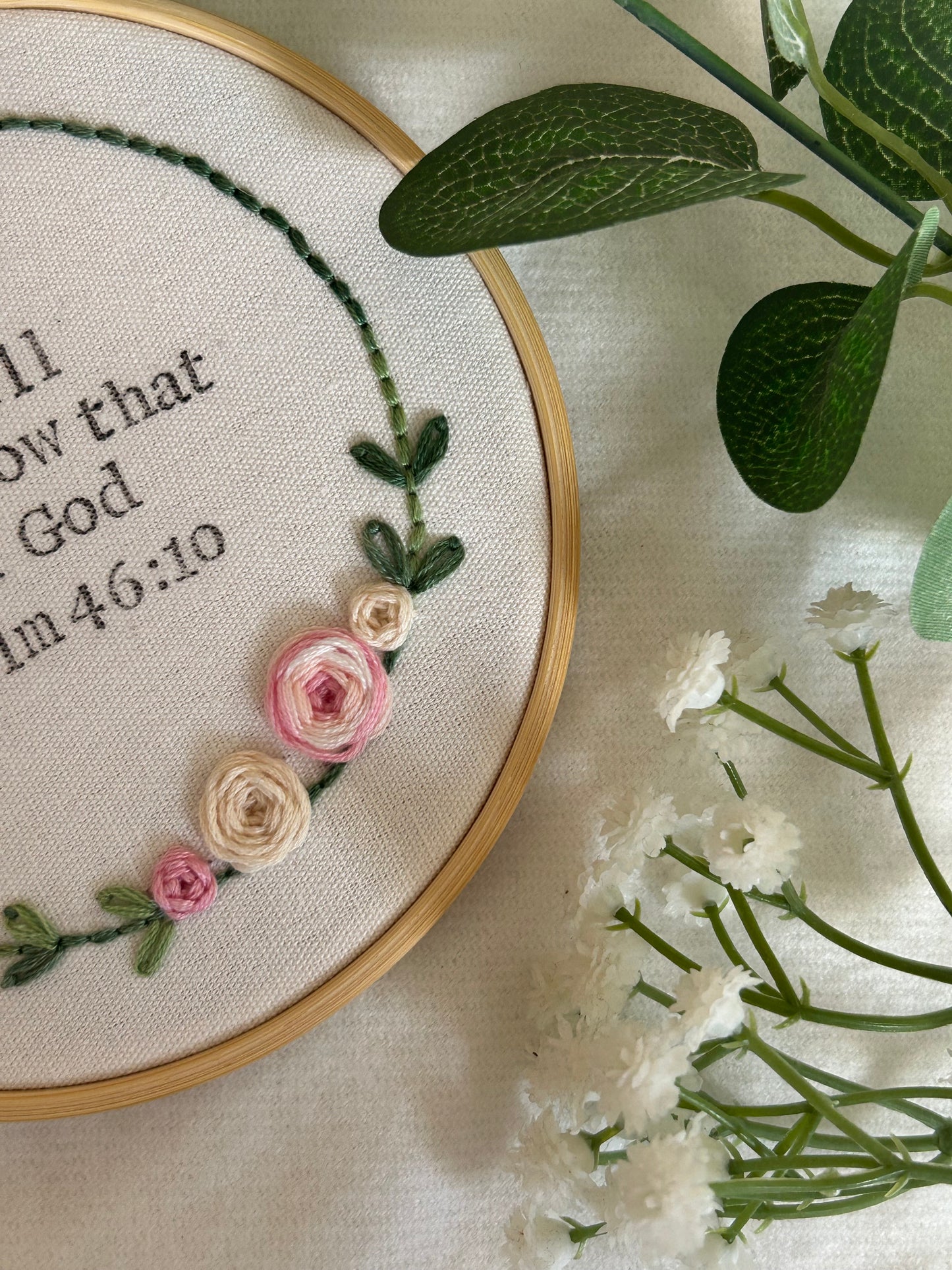 ‘Be still and know…’ 5” rose hoop