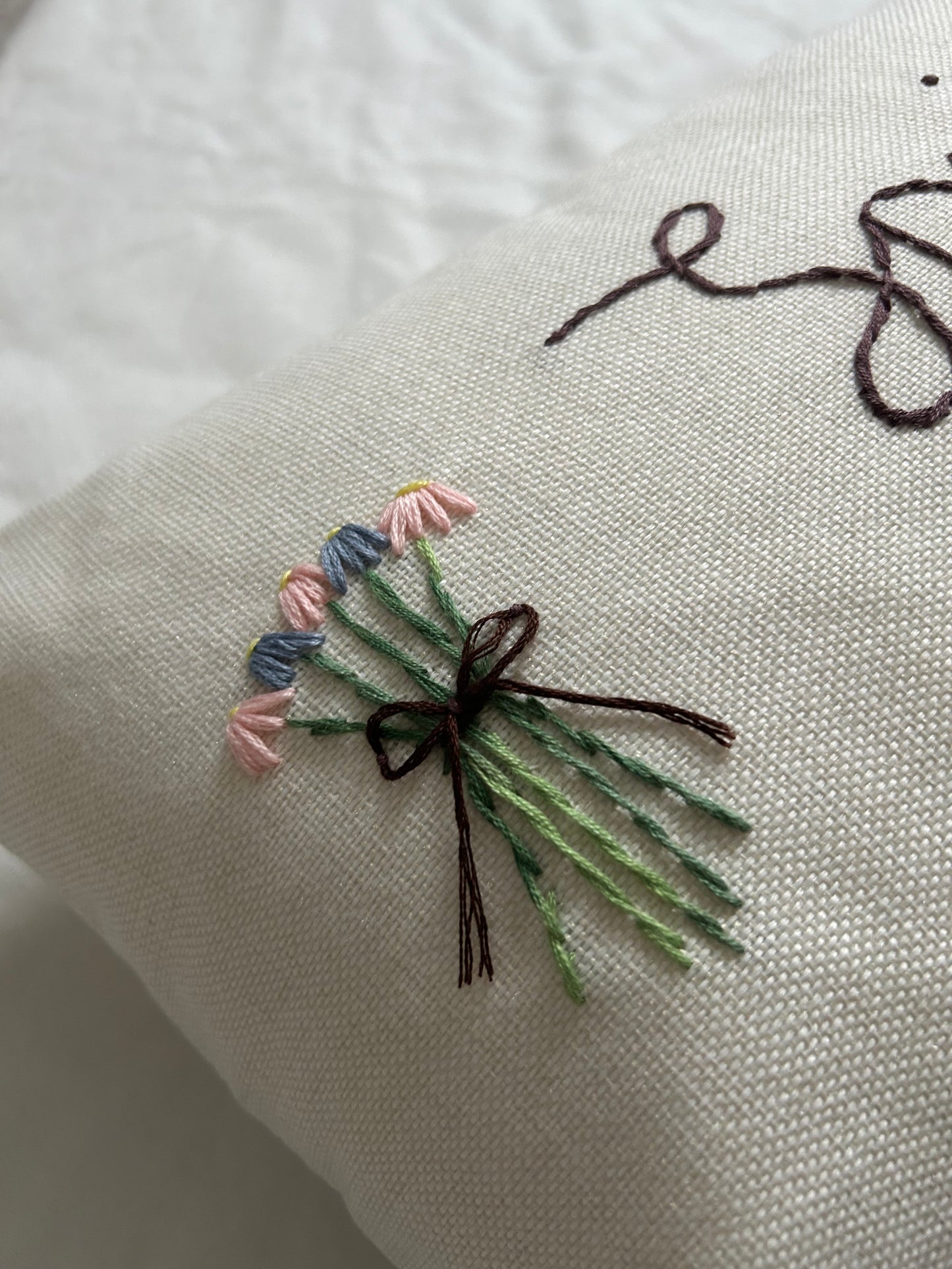 ‘Spring’ embroidered cushion