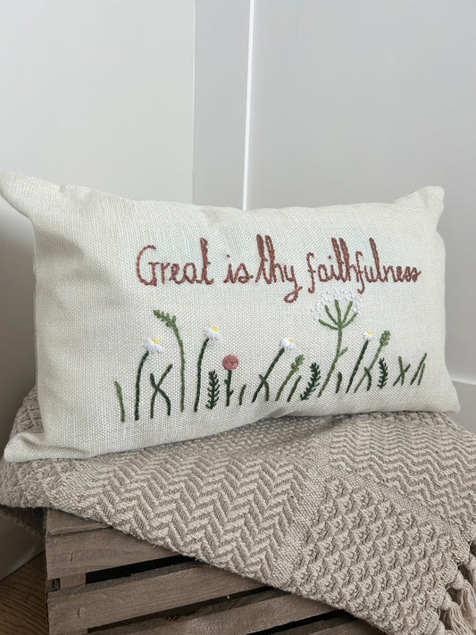 ‘Great is thy faithfulness’ cushion