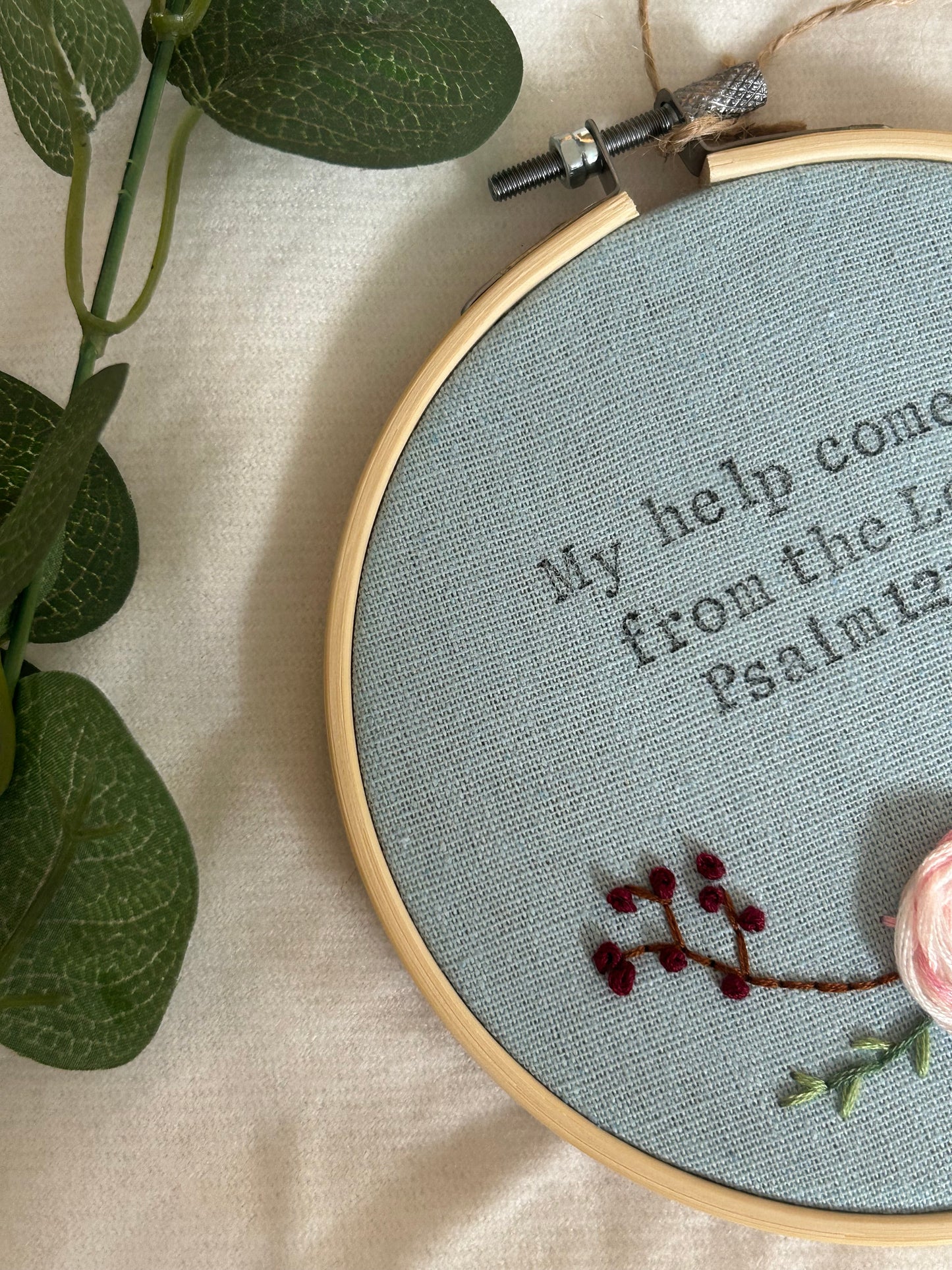 ‘My help cometh from the Lord’ 5” hoop