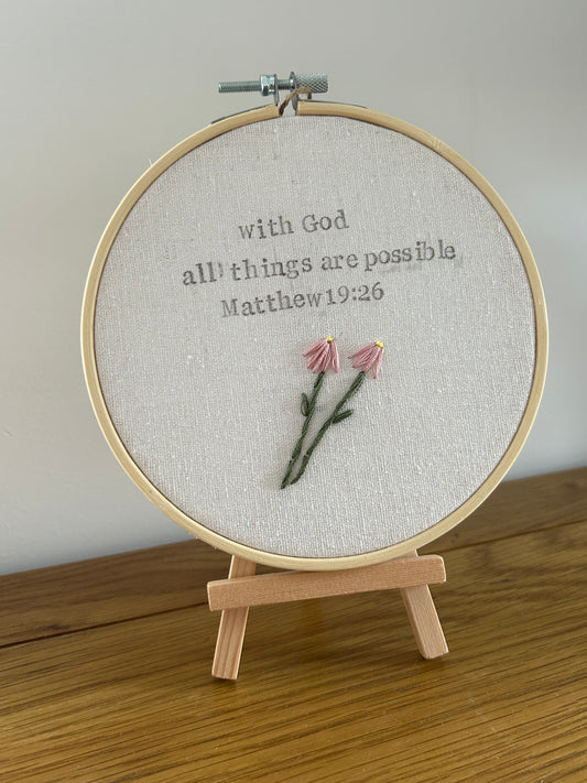‘With God’ 6” embroidered hoop