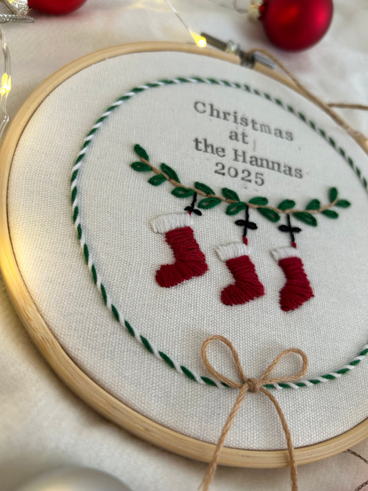 ‘Christmas at the …’ Personalised 6” hoop