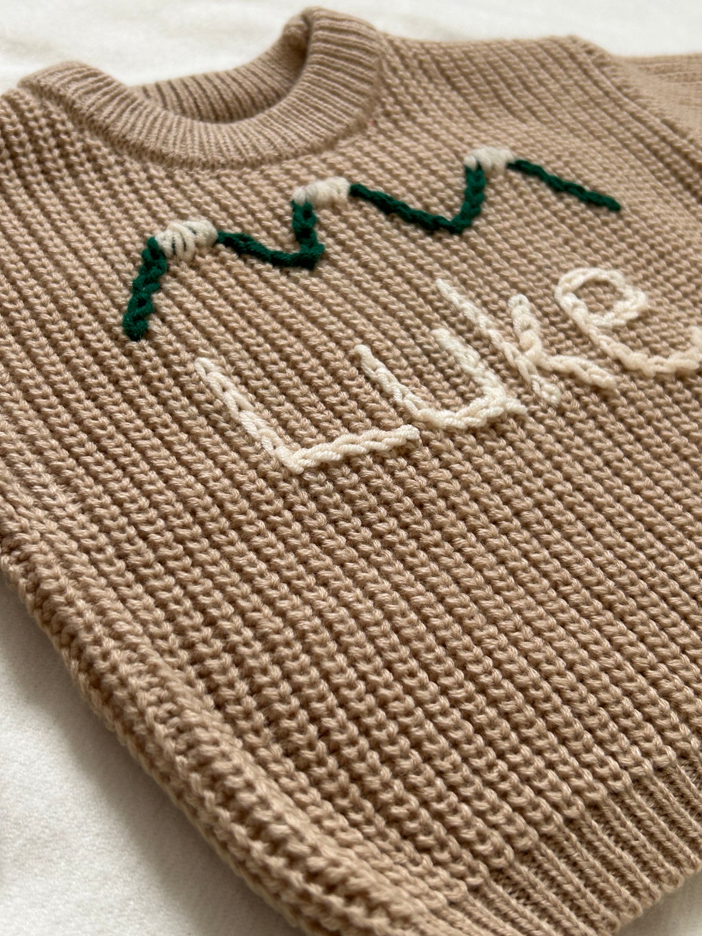 Personalised baby name embroidered jumper