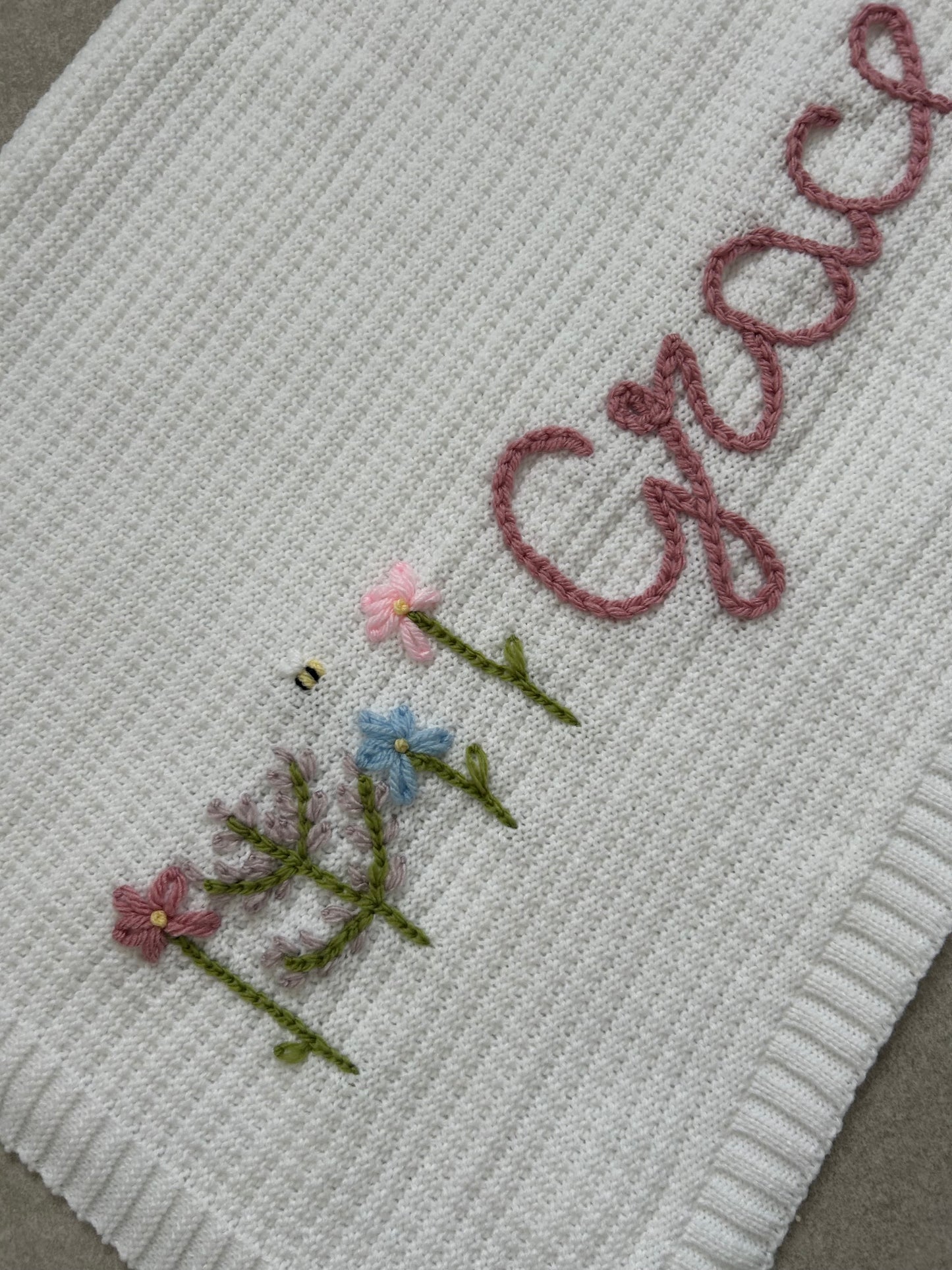Personalised baby girl blanket