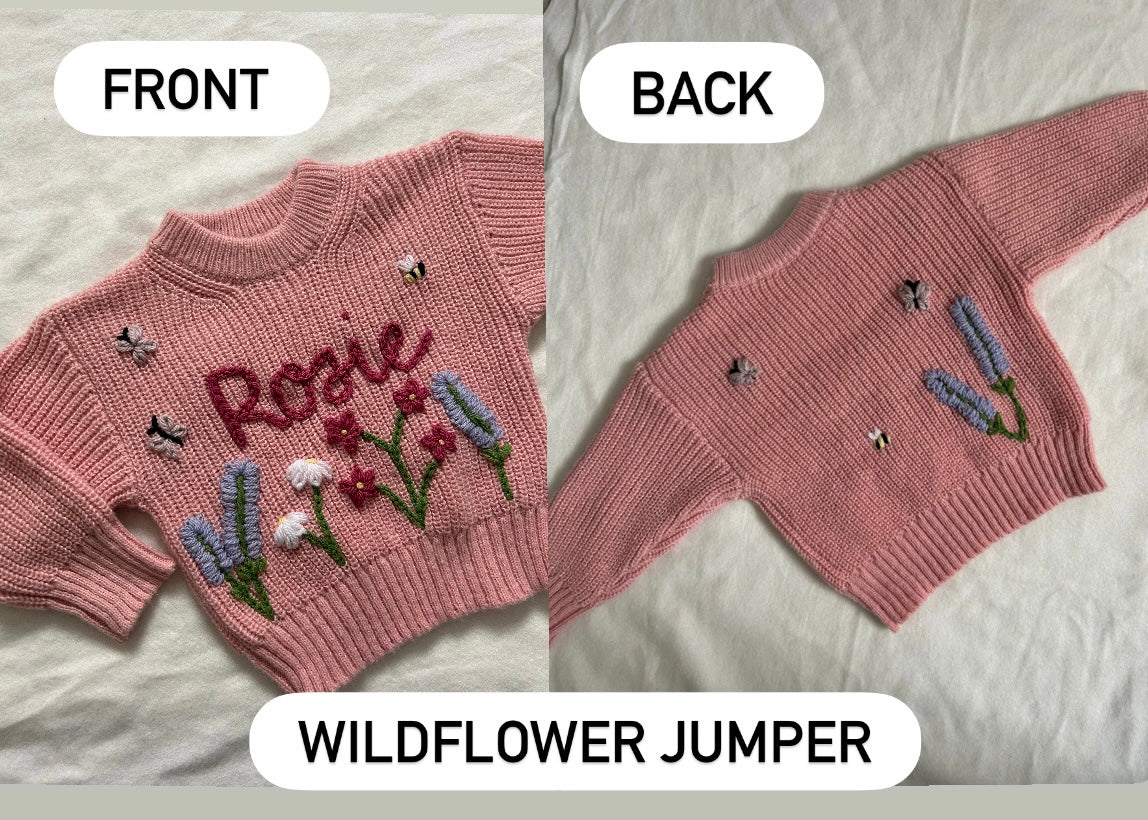 Personalised baby name embroidered jumper