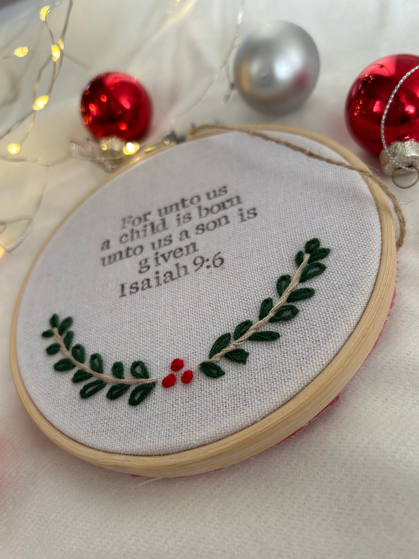‘For unto us a child is born’ 5” hoop
