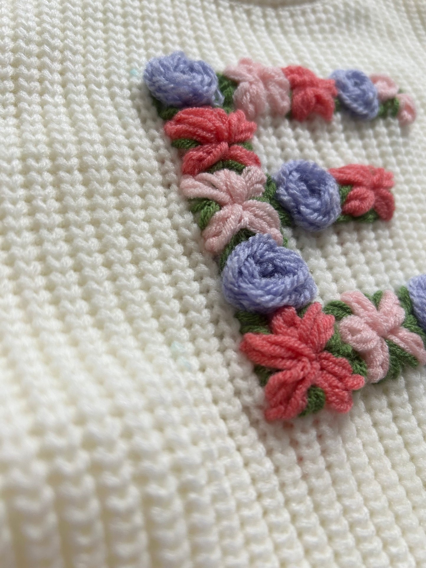 Personalised baby initial embroidered jumper