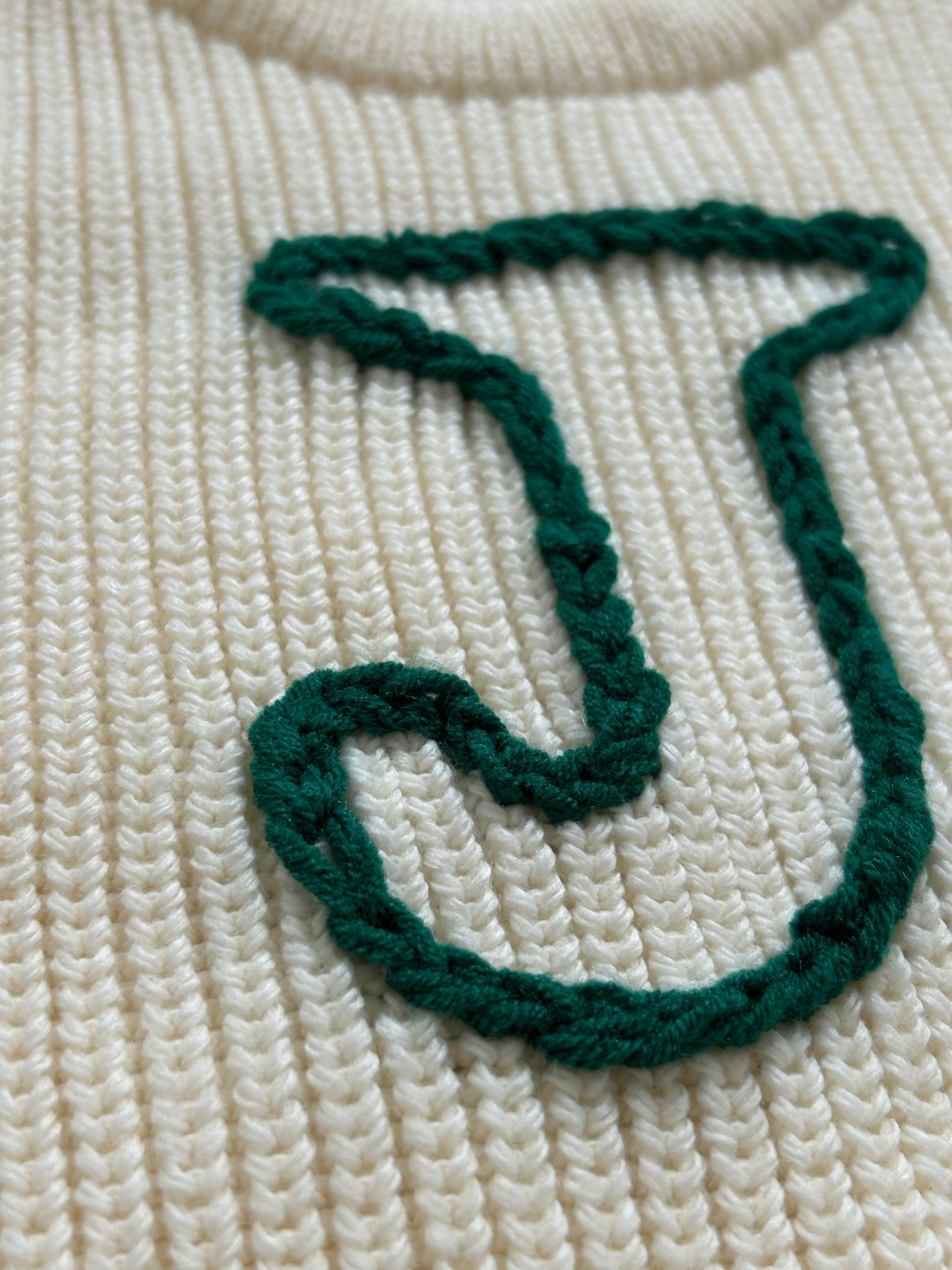 Personalised baby initial embroidered jumper