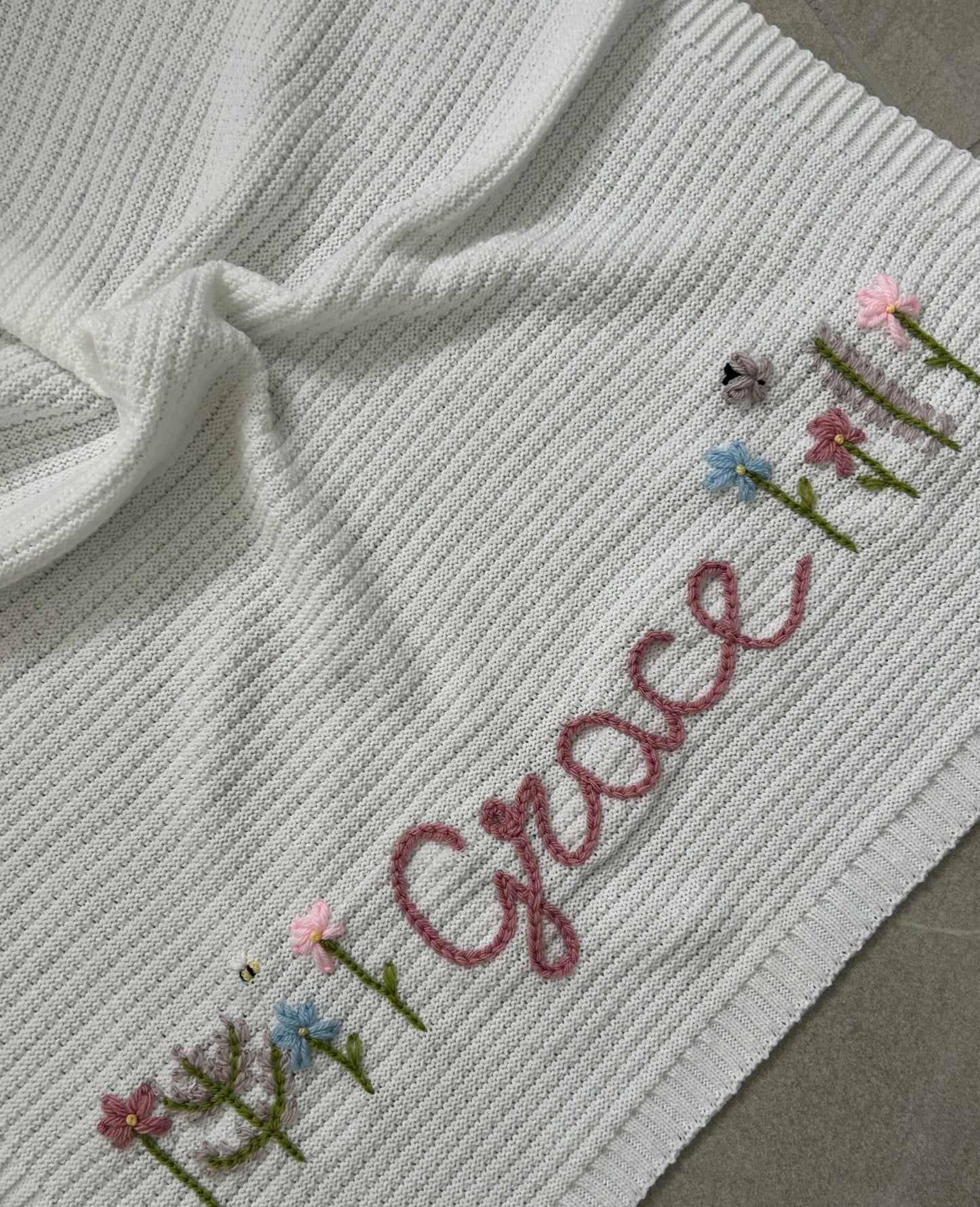Personalised baby girl blanket