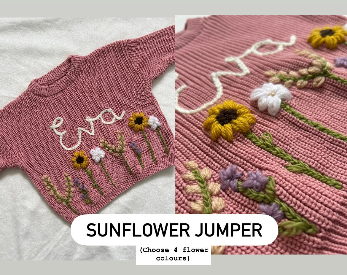 Personalised baby name embroidered jumper
