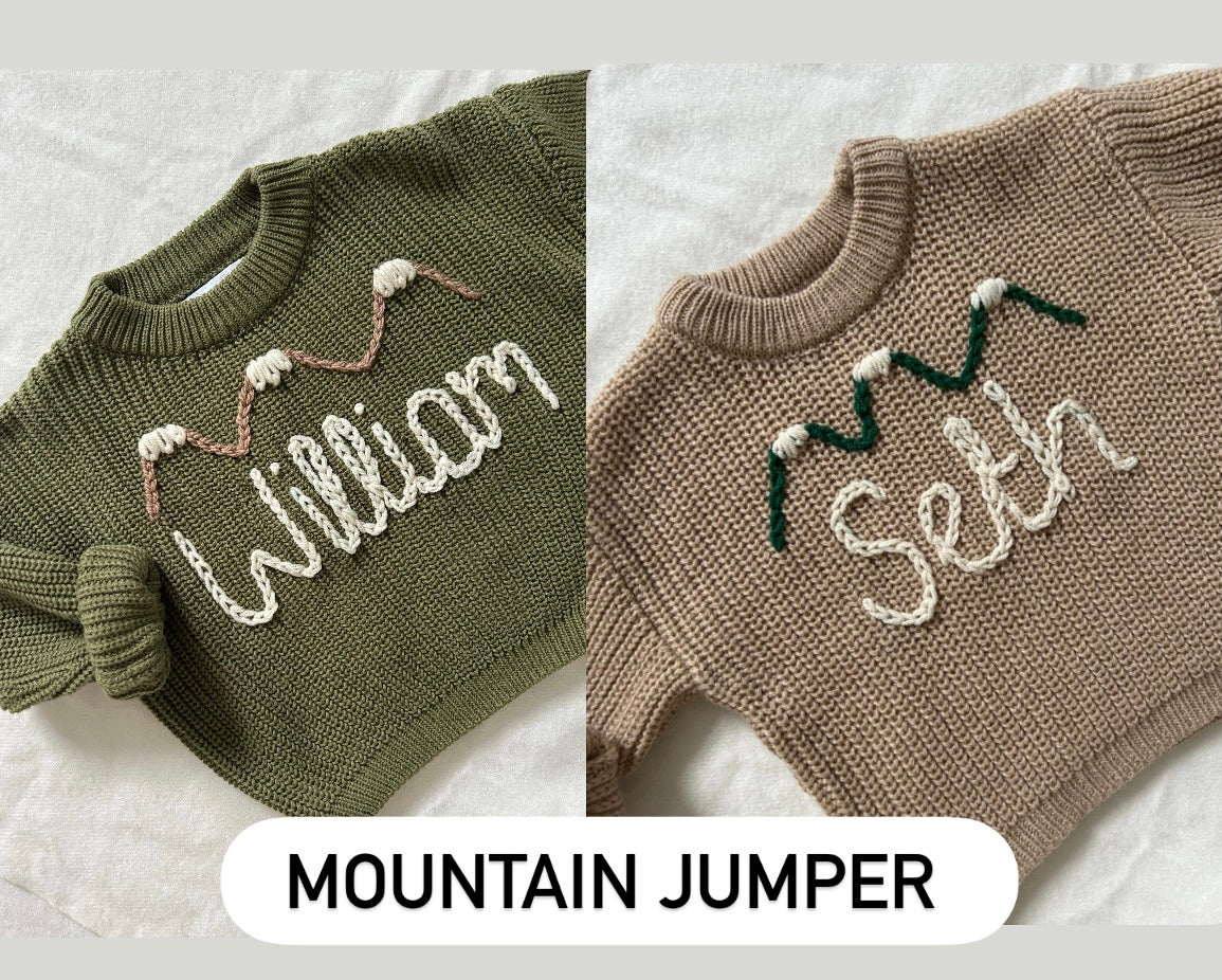 Personalised baby name embroidered jumper