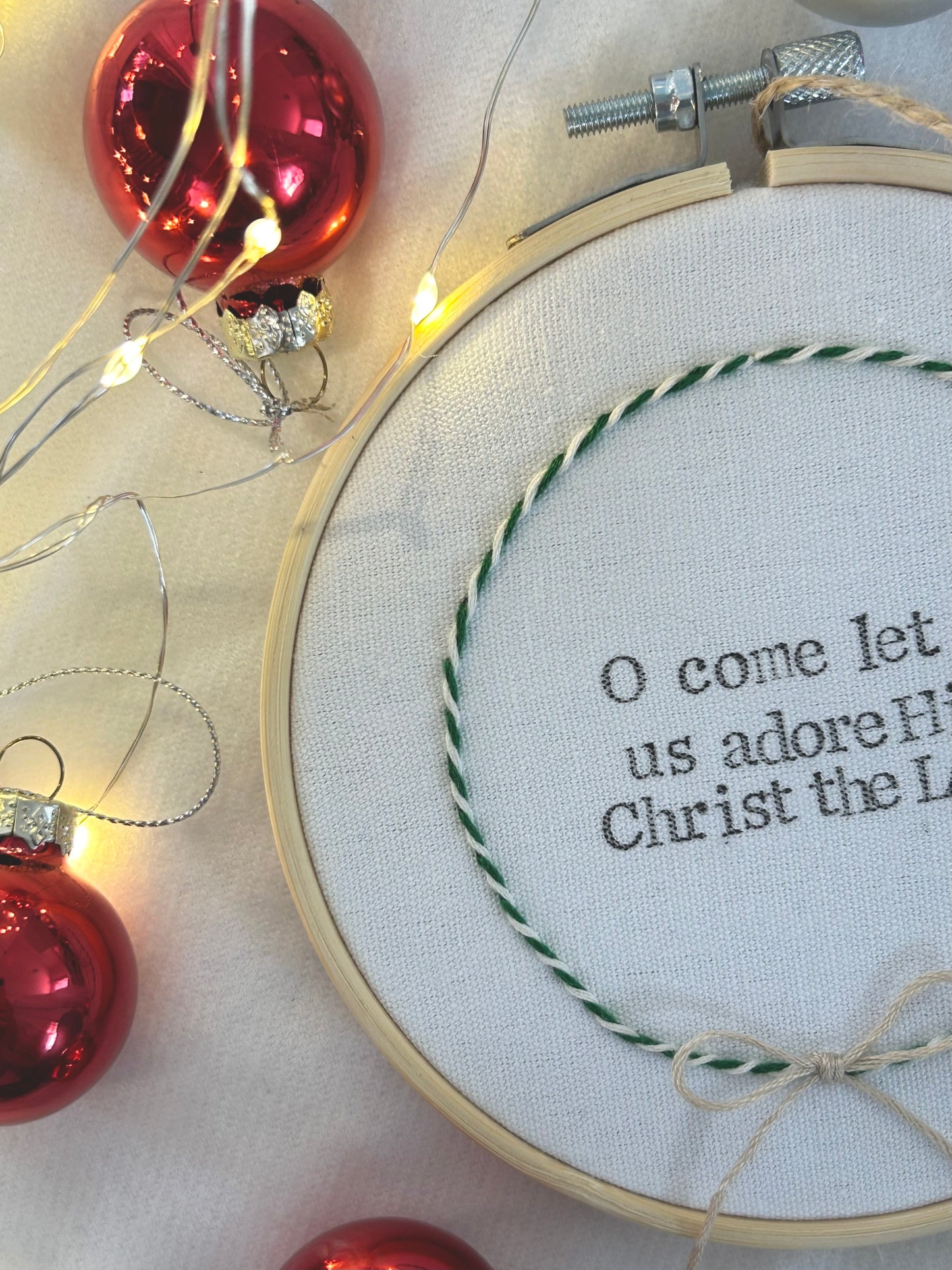 ‘O come let us adore Him’ hoop