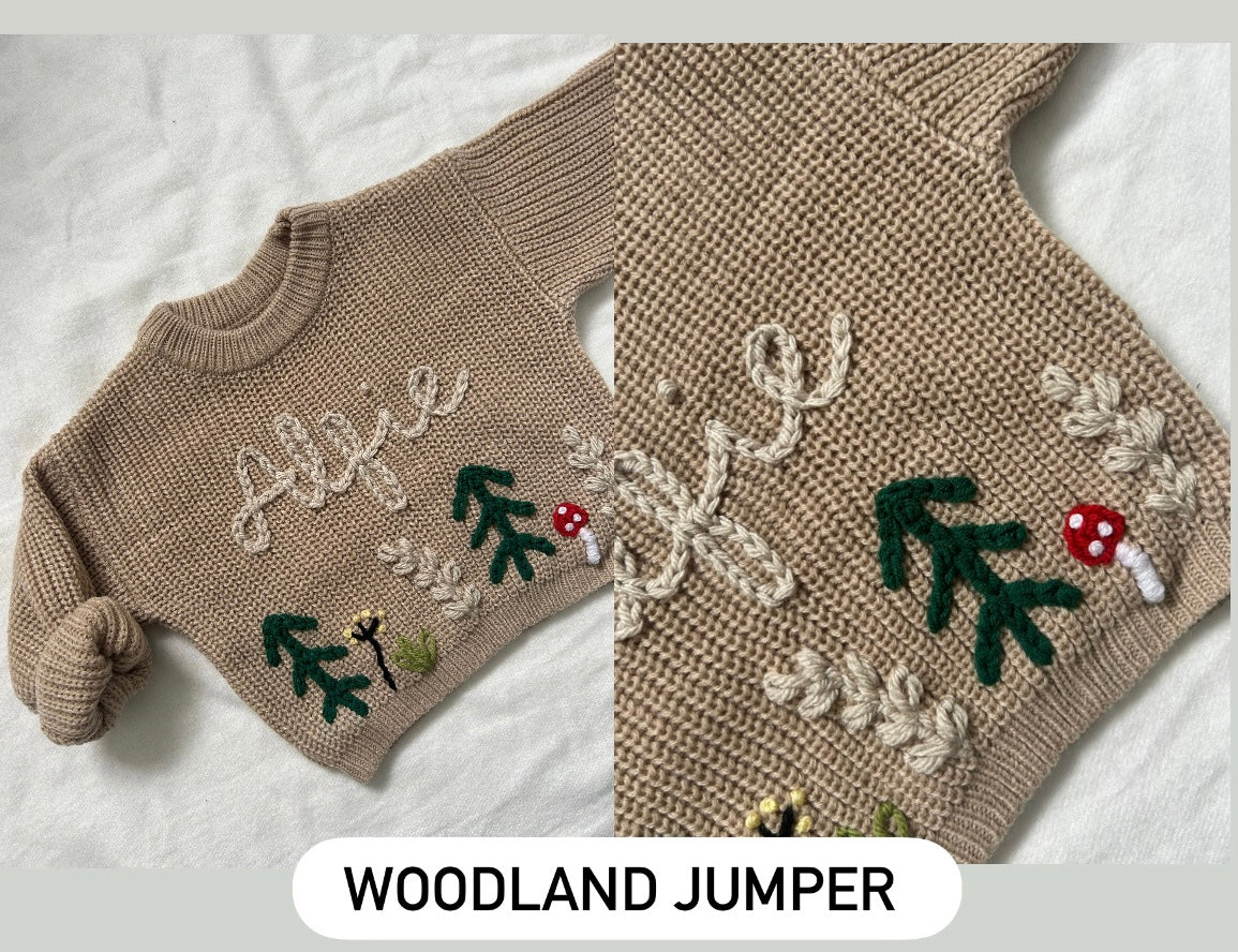 Personalised baby name embroidered jumper