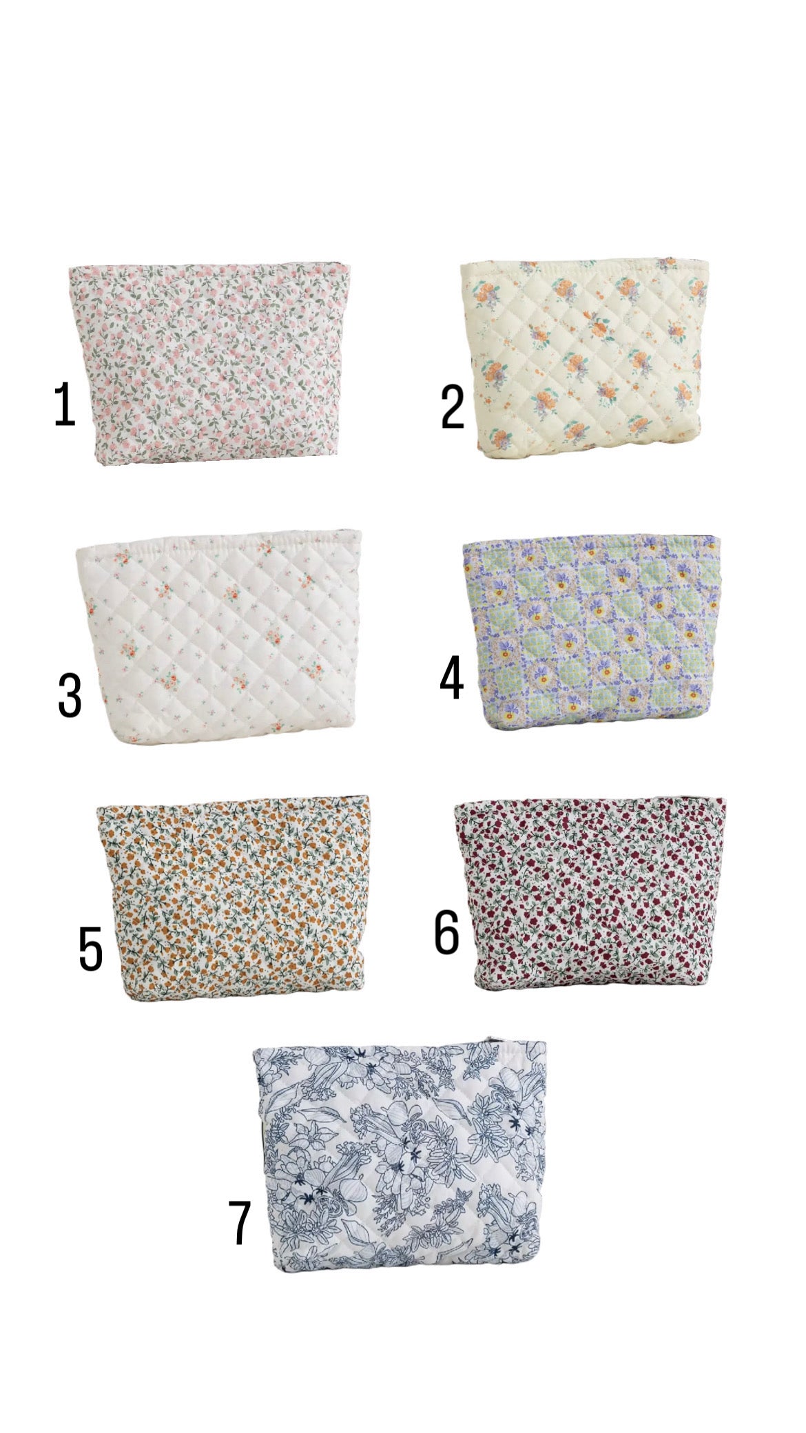Floral cosmetic bag